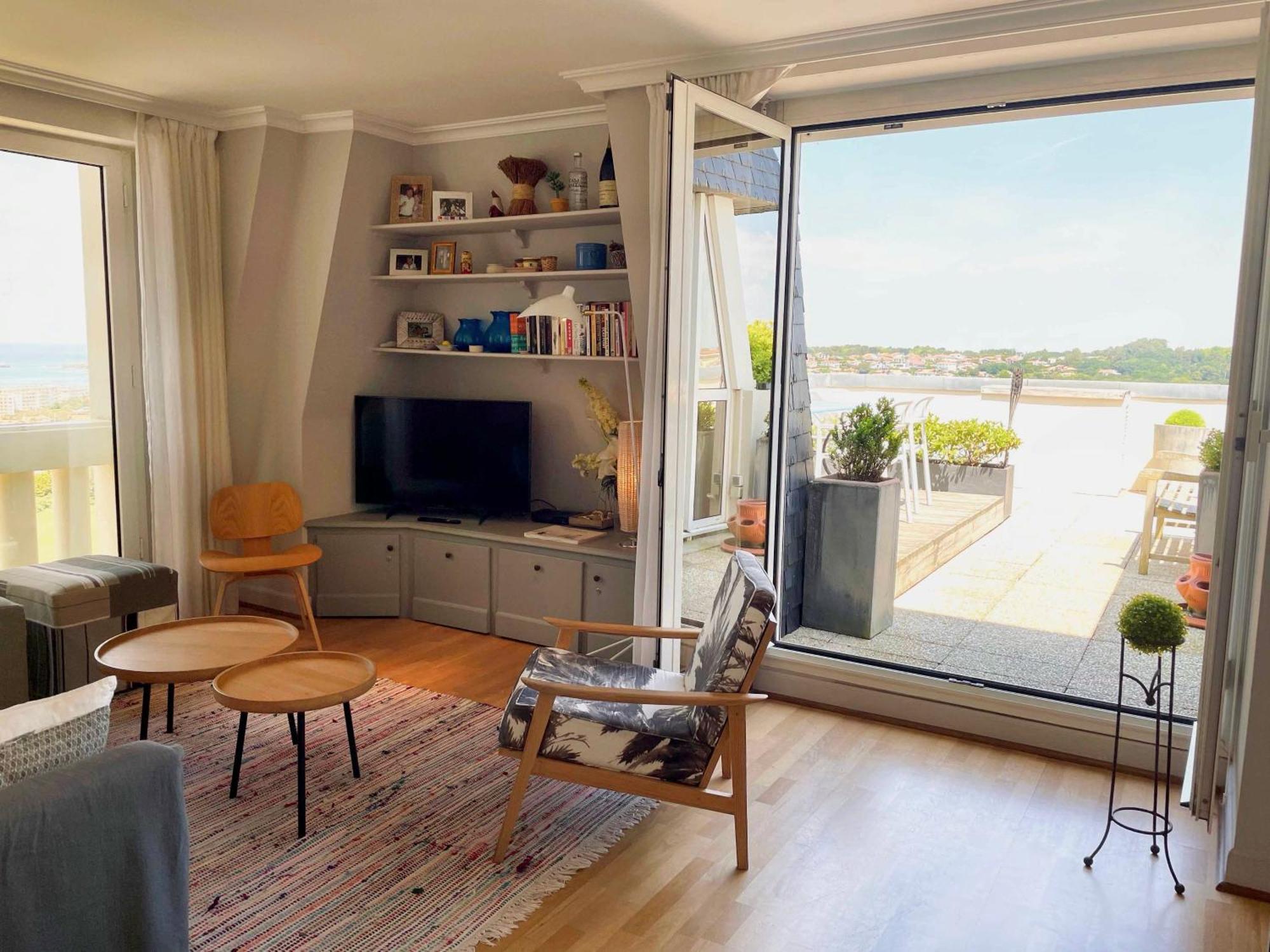 Appartement Piscine Terrasse 1 Min Plage Et Golf บีดาร์ ภายนอก รูปภาพ